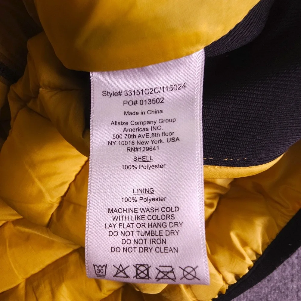 Carbon‎ 2 Cobalt Men's Medium Yellow & Black Full Zip Puffer Vest